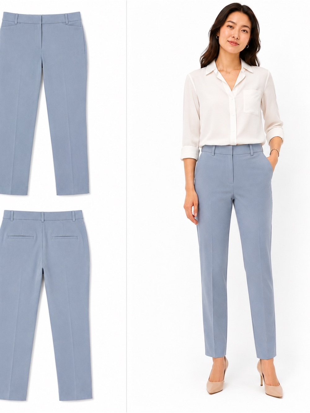 Banana Republic Women’s Dress Pants Size 8 Petite Light Blue Tailored Slacks